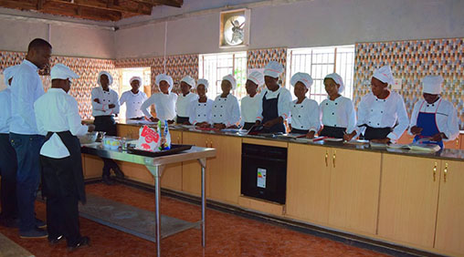 Students in catering class